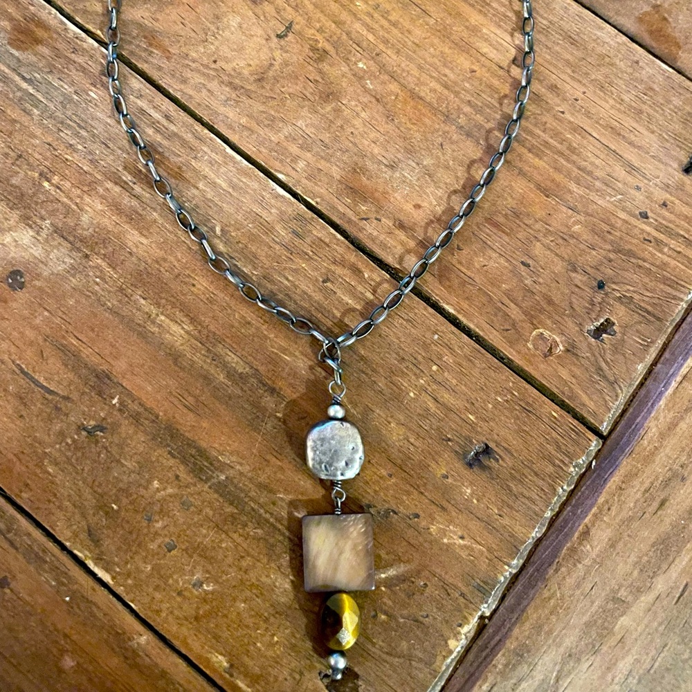 Silpada .925 Silver Brown stone necklace. Retired